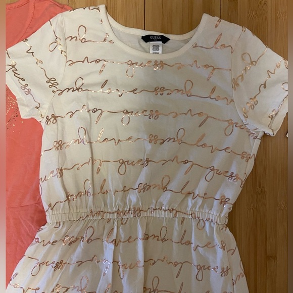 Guess dresses set of 2 salmon and beige girls Sz 12 - Picture 3 of 6
